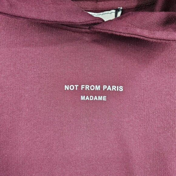 Drole De Monsieur Le Hoodie Slogan M Maroon Red Graphic Heavyweight Designer New - Picture 5 of 12